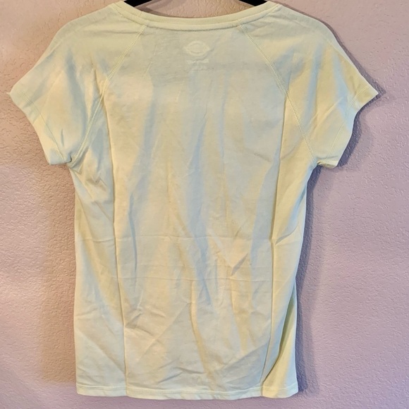 NWT Dickies Tee Small Neon Yellow Lime Performance Workwear Short Sleeves Cute! - Picture 4 of 11
